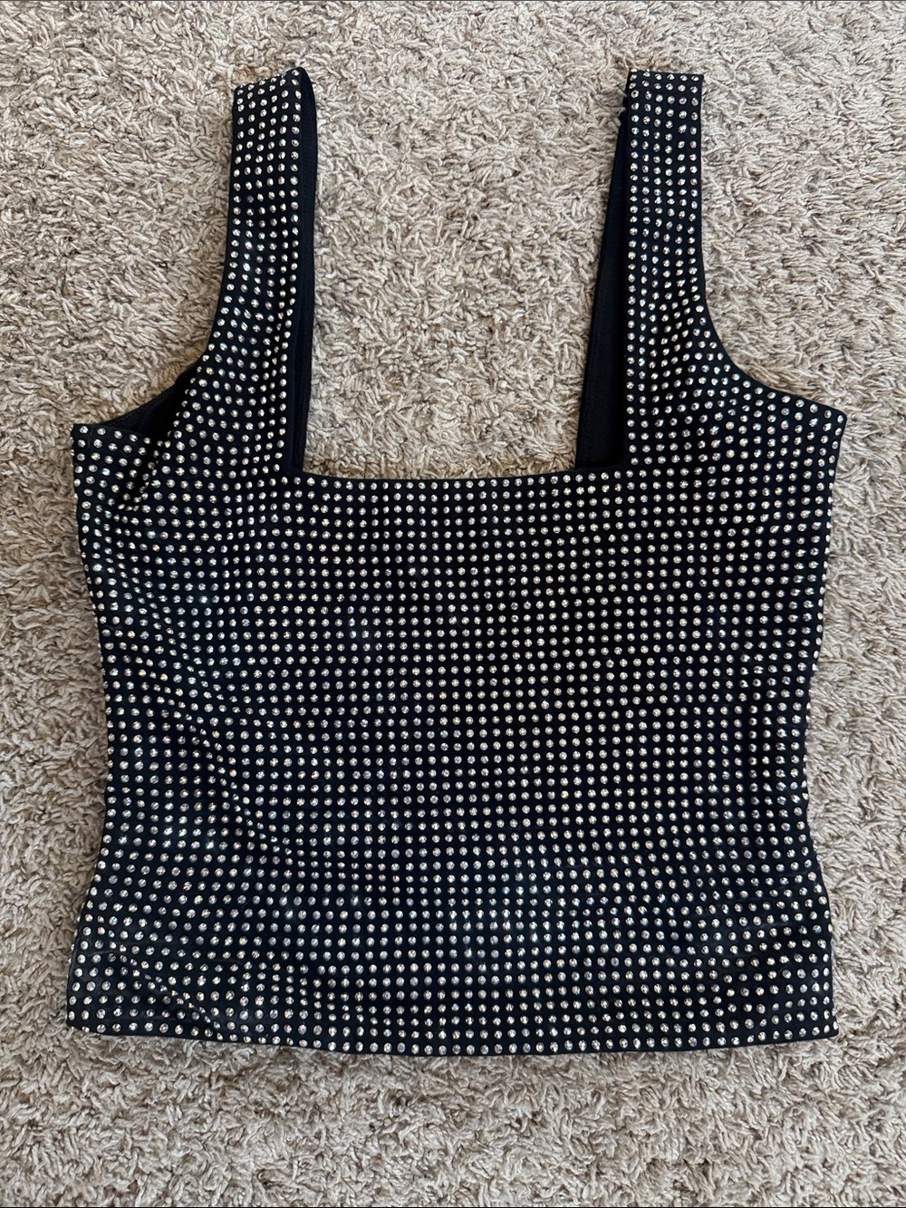 Good American Black Studded Square-Neck Tank - Picture 4 of 7